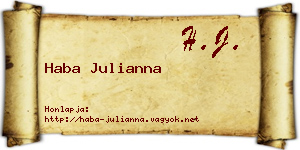 Haba Julianna névjegykártya